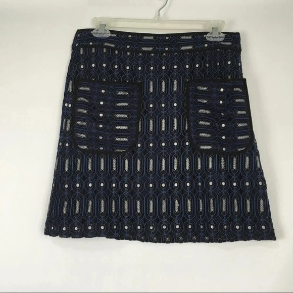 LOFT Dresses & Skirts - Ann Taylor Loft Geo Circuit Lace Pocket Retro Mini Skirt‎